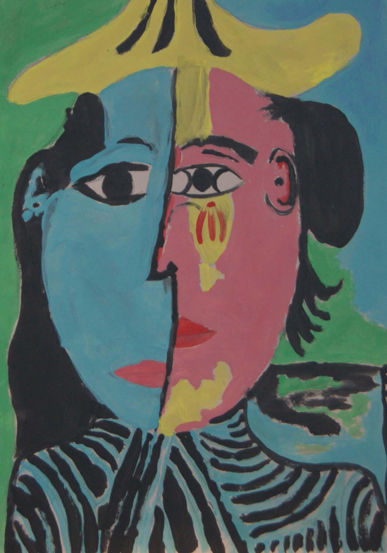 Portrait in the style of Picasso Eton End School Age 9